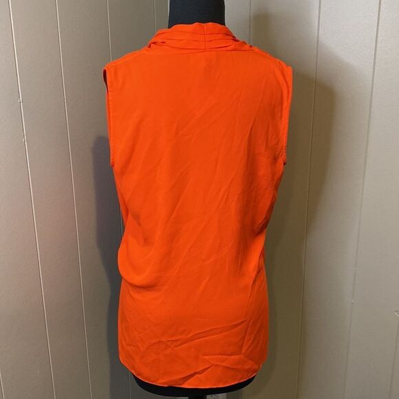 Vince Camuto Small Sleeveless Blouse High Low Hem Attached Cowl/Wrap - Picture 4 of 7